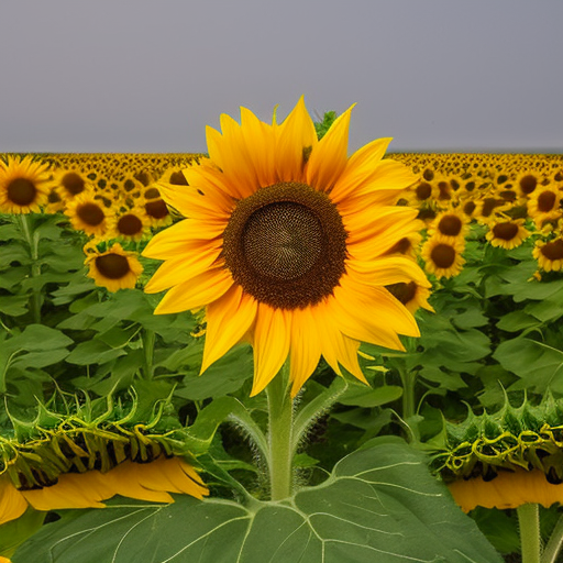 Sunflower in a dessart